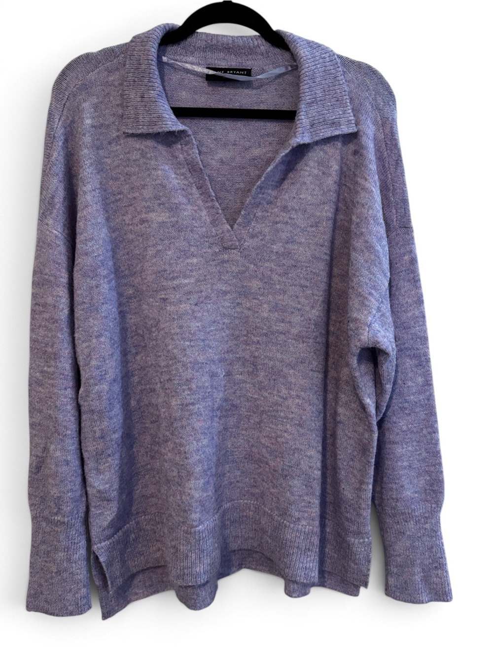 Lane Bryant Lavender V-Neck Polo Collar Sweater